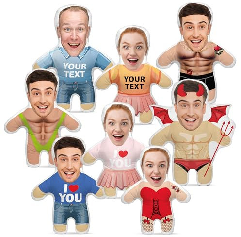 Personalisiertes 3D Person Menschenform Kissen FOTOGESCHENK zum Valentinstag mit eigenem Foto Foto-Kissen mit Deinem Foto Bedrucken Zum Geburtstag, Jahrestag (mit Füllung) Motiv Lustig Doll [091]