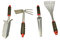 Red Tools Profi Garten -Set 4 tlg. - Multifunktions- Gartenschaufel mit Wurzelsäge, Kombihacke, Pflanzkelle & Handrechen für präzise Arbeiten im Garten (Grau)