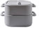 Juego de vaporera de silicona para microondas, 2 piezas, recipientes de cocina y almacenamiento (gris)