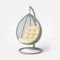 HOMESCAPES Egg Chair Cushion, Thick & Plush Hanging Basket Swing Chair Cushion 100% Cotton Cover for Canopy Swings, Hammock, Garden Patio Indoor Outdoor, Breathable, Round 80 x 120cm - Cream