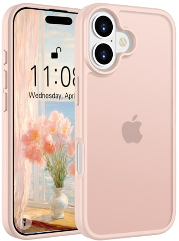 Andwing Matt Hülle für iPhone 17 6,3 Zoll Rosa | Militärstandard FallSchutz Handyhülle,Mattierte Durchscheinende Rückseite Schutzhülle,Anti-Fingerabdruck Kratzfest Haltbar