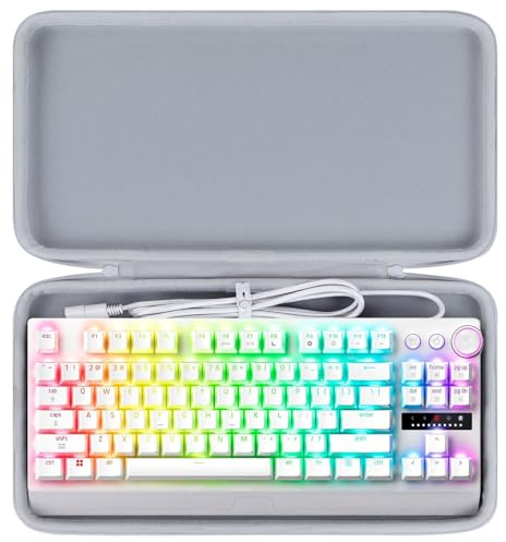 Lebakort Hard Case Compatible with Razer BlackWidow V3 TKL/Razer Huntsman TKL/SteelSeries Apex 3 TKL/SteelSeries Apex Pro TKL Gen 3 Gaming Keyboard (Grey)
