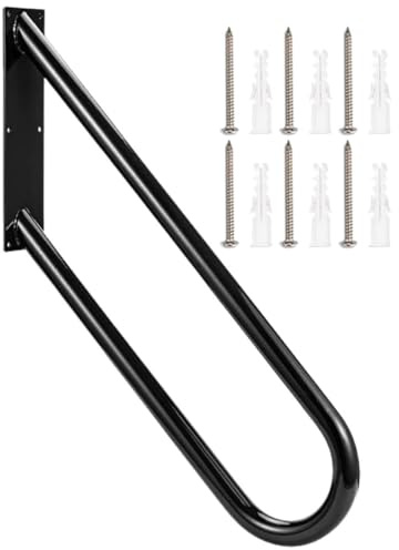 GLEAVI Main Courante Murale en Métal pour Escaliers, Barres d'Appui Robustes pour Porche, Garage et Salle de Bain, Rampe Anti-Collision Adaptée aux Espaces Intérieurs et Extérieurs