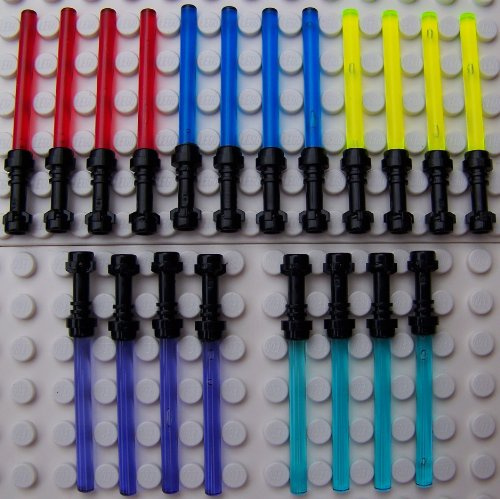 Lego Star Wars Laserschwert mit schwarzem Griff (20 Stück, 5 Farben)