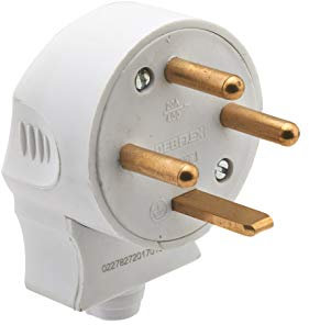 DEBFLEX – Enchufe macho eléctrico – Enchufe eléctrico lateral 3P+T 20A – Reemplazo o creación de conexión al cable – Blanco