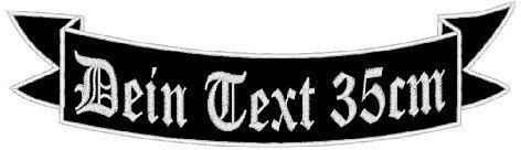 Aufnäher untere Schwinge S1 mit Wunschtext (25 x 8cm) - personalisiert