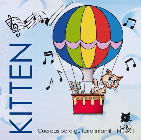 Juego de cuerdas Gato Negro Kitten. Para guitarra clásica infantil. Fabricado artesanalmente en España desde 1868.