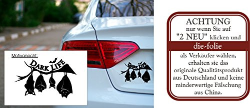 blattwerk-design Autoaufkleber - Dark Life - Fledermausfamilie - Gothic Größen (300 mm x 200 mm, M070 Schwarz)