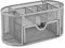 Osco Silver Wiremesh Organiser with Drawer | Desk Tidy | Pen Holder | Office Storage | Pencil Storage | 8 Compartments | Stationery Caddy | H10.5 x W22 x D11 cm |