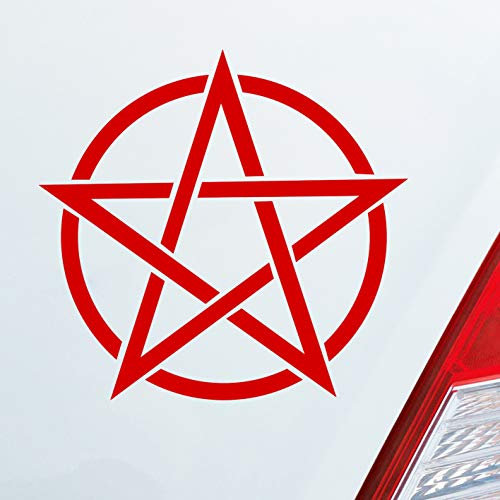 Hellweg Druckerei Pentagram Druidenfuß Gothic Hexe Stern Satan Auto Aufkleber Sticker Heckscheibenaufkleber