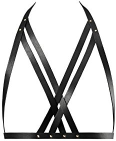 BIJOUX Indiscrets - Maze - Halter Bra Harness - Ledergeschirr (vegan) für den Brustbereich - schwarz, einheitsgröße, B-0252