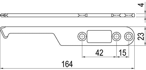 IMH-ABS Mitnehmerhaken SF, 164 x 23 x 4 mm, universal, DIN, schwarz verzinkt