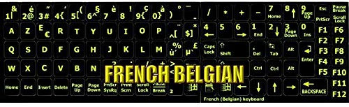Stickers Fluo Autocollants AZERTY Clavier Fluo Complet Belge Français