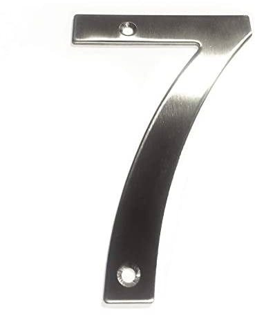 Brushed Stainless Steel House Numbers Screw on All Numbers 10cm Tall - 1 to 9999#(None)~(None)~7