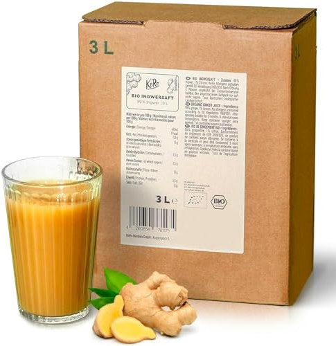 KoRo - Succo di zenzero bio 3 L - senza zuccheri aggiunti - senza coloranti né conservanti - ricco di vitamina C