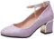 LUXMAX Donna Decolte Glitter con Tacco Medio Blocco Scarpe Paillettes Eleganti Decollete Cinturino Fibbia (Viola) - 40 EU