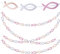 FLOFIA 4 STK. Fisch Girlande Taufe Girlande Taufe Dekoration Banner Papier Glitzernd Girlande für Taufe Kommunion Konfirmation Hochzeit Feier Rosa/Pink