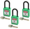 MroMax Cerraduras de bloqueo para etiquetado, cerraduras Loto con llave igual – Nylon Lock Out Tag Out grillete aislado verde claro candado de seguridad 3 piezas