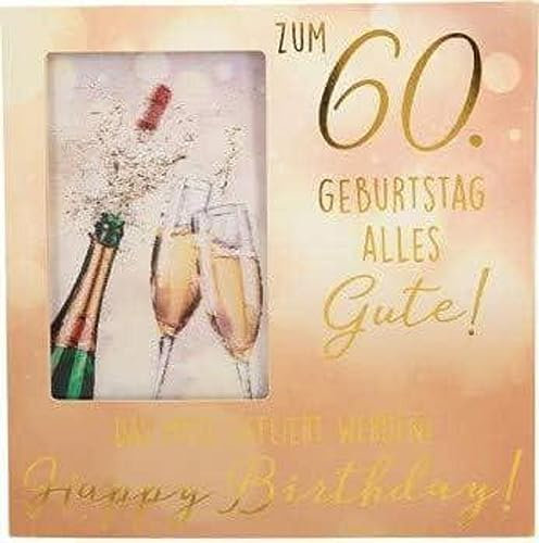 Depesche 11130-007 3D Klapp-Karte mit Musik und Licht, Glückwunsch-Karte zum 60. Geburtstag, ca. 15,5 x 15,5 cm groß, Geburtstags-Karte inkl. passendem Umschlag, innen und außen bedruckt