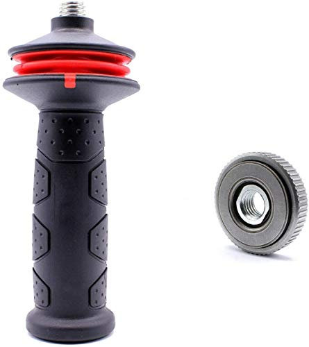 Antivibrationsgriff + Spannmutter Schnellspannmutter mit M14 Gewinde z.B. für Bosch, Metabo, Hilti oder Makita für große Winkelschleifer 180mm, 230mm