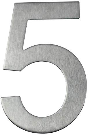 Numero civico in acciaio inox adesivo, altezza 10 cm, numero civico design (5)