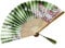 Green with Butterflies Floral Patterned Hand Fans Come With Fan Bag, Vintage Silk and Japanese Lace Designs with Bamboo Frames, Handheld Folding Fans Perfect for Weddings, Parties and Church Events