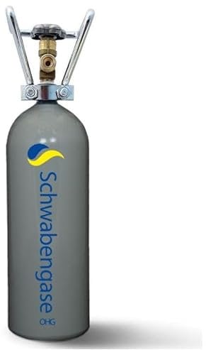 BKS Botella de gas CO2 de 2 kg, botella de gas de 2 kg, botella de propiedad TÜV 2031, rellena/para sistemas de bombas y acuarios