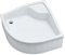 Receveur de douche avec support blanc stable et lisse, support en polystyrène expansé, receveur de douche en acrylique quart de cercle R55 à carreler, profondeur (80 x 80 x 41/26_R55)