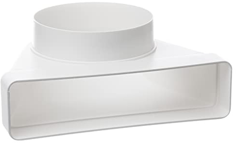 220x55mm – Ø 100 mm Angle 90° - Adaptateur Rectangulaire à Rond - Conduit D'air en Plastique
