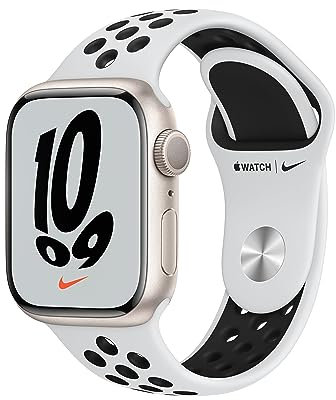 APPLE Watch Series 7 Nike GPS 41mm in alluminio Galassia - Sport platino/nero