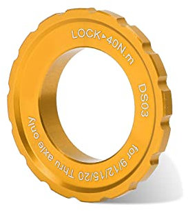 OUKENS Centerlock Lockring, Centerlock Lock Cover Ring Disc Rotor Lockring Centerlock Rotoren Werkzeug für Fahrrad Mountainbike, Fahrradzubehör (Gelb)
