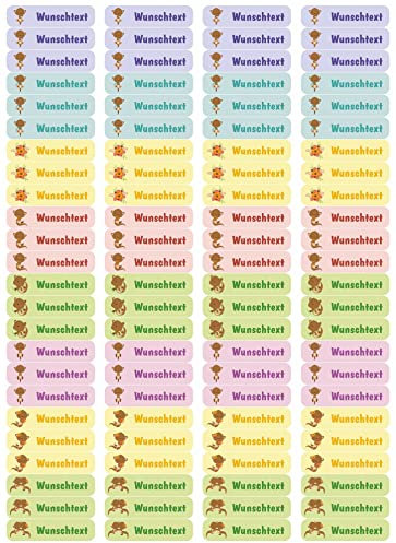 Samunshi® 96 personalisierte Namensaufkleber für Kinder 52x12 mm für Stifte Hefte Bücher Schulanfang Aufkleber Sticker Schule Kindergarten Otter 96x 5,2x1,2cm Otter