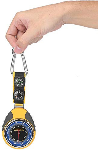 Uadme Barometro Altimetro, 4 in 1 Mini Multifunzionale Digitale Altimetro Barometro Termometro Bussola con Gancio in Metallo per Arrampicata, Escursionismo e Campeggio all'aperto