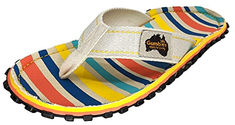 Gumbies Originals Kids - Flip Flops aus recycelten Materialien - profilierte Sohle aus wiederverwerteten Autoreifen, weiches Fußbett aus Canvas-Baumwolle, bequemer Baumwoll-Zehensteg - Beach Chair, 33