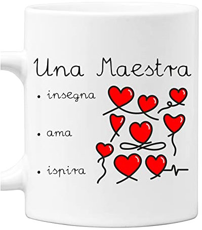 Colorfamily Tazza Maestra Regalo Maestra Migliore del Mondo Grazie Maestra Sei Unica Ti vogliamo bene Tanti Auguri Fine Anno Scolastico Mug in ceramica