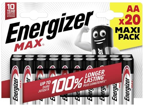 Energizer Max AA Batteries, Alkaline, 20 Pack