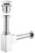 Sifone lavabo Bagno Cromato, Completo di piletta Click clack Universale, Attacco Universale (Quadrato)