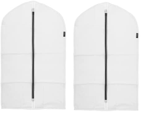 Brabantia - Kleiderschutzhüllen M - Kleiderschutztasche - Transparenter Hängesack - Kleiderschrank Aufbewahrung - Kleiderständer Organisator - für Mäntel & Kleider - 2er-Set - White - 60 x 100 cm