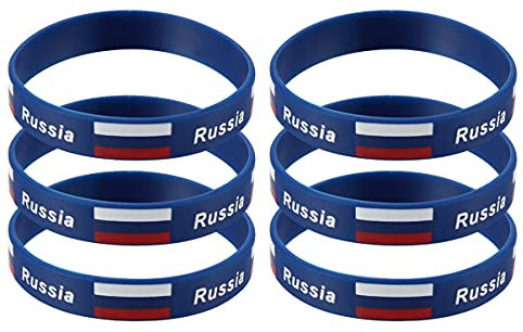 PRETYZOOM Armband Gummi Gummi 6 Sportarmbänder Inspirierendes Land Silikonarmband Silikonarmbänder Motivierende Gummi-Stretch-Armbänder Für Russland Armband Armband Flagge