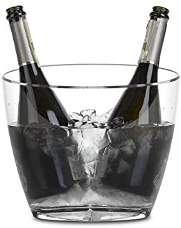 Virtually Unbreakable Hard Plastic Ice Bucket/Cooler Bucket/Wine Cooler. Holds 2 Bottles of Prosecco or Fizz or 3 Bottles of Wine