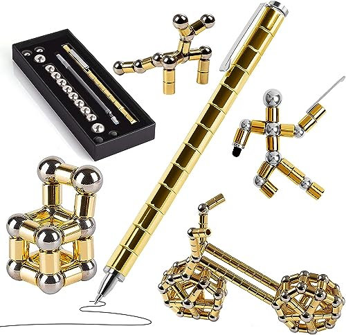 Fidget Pen - Gift for Teenager Boys Girls 8 9 10 11 12 13 14 Years Old - Magnetic Fidget Toy Hand Spinners Gift for Family Friend Mens Christmas Stocking Filler Gift (Gold)