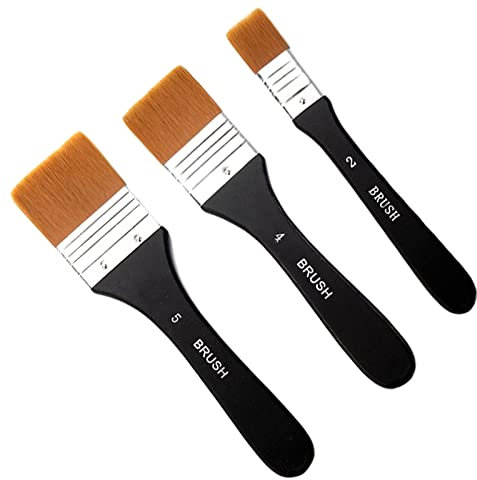 WUDQIJI Flachpinsel Lasurpinsel Lackierpinsel 3 Stück Lackpinsel Pinsel Set Malerpinsel Set Pinselset Ölfarben Bürste Fensterpinsel Farbpinsel Ölmalpinsel für Malerei (20mm 40mm 50mm)