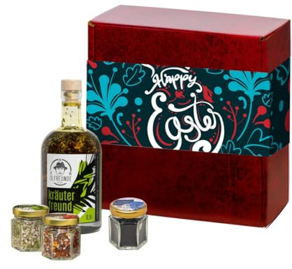 DIE ÖLFREUNDE Osterbox Mitbringsel vom Osterhasen'' | x Kräuterfreund, 1x Chillisalz, 1x Kräutersalz, 1x Schwarzkümmelsamen