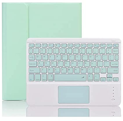 ZKAIAI Custodia Tastiera per iPad 9.7 6a/5a Generazione 2018/2017, iPad Pro 9.7, iPad Air 2/1, Custodia con Tastiera Touchpad Bluetooth per iPad 9.7, Smart Cover con Supporto Pencil, Verde