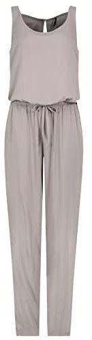 Sublevel Damen Overall Jumpsuit lange Hose Binde Gürtel Einteiler, Hosengröße:M / 38, Farbe:Taupe