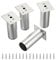 IGNPION 4Pcs 4 Adjustable Furniture Feet,Aluminum Alloy Sofa Furniture Cabinet Riser DIY Furniture Replacement Legs for TV Cabinet Ottoman Sofa Cupboard, Silver