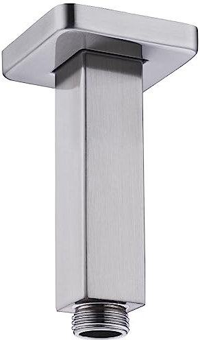 Square Shower Arm, BSTIIU 4 Inch Ceiling Mounted Shower Extension Arm with Flange, Male NPT 1/2 Inch, Brushed Nickel