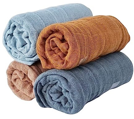 Pippi Babywear Mulltücher 4er Pack Spucktücher GOTS Bio Musselin Windeln (Fjord)