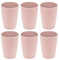 Magu 6er Set Natur-Design Trinkbecher Rosa ca. 310 ml aus einem Polymer aus natürlichen Materialien Mehrwegbecher Partybecher