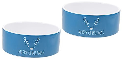 ABOOFAN 2 STK Keramikschale Weihnachtsschüssel Für Haustiere Weihnachts-futterspender Für Haustiere Porzellannäpfe Für Haustiere Weihnachts-hundenäpfe Tierfutter Der Hund Wasserbehälter